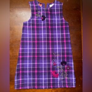 McKids Vintage Purple Plaid A Line Dress Size 5T EUC 100% Cotton